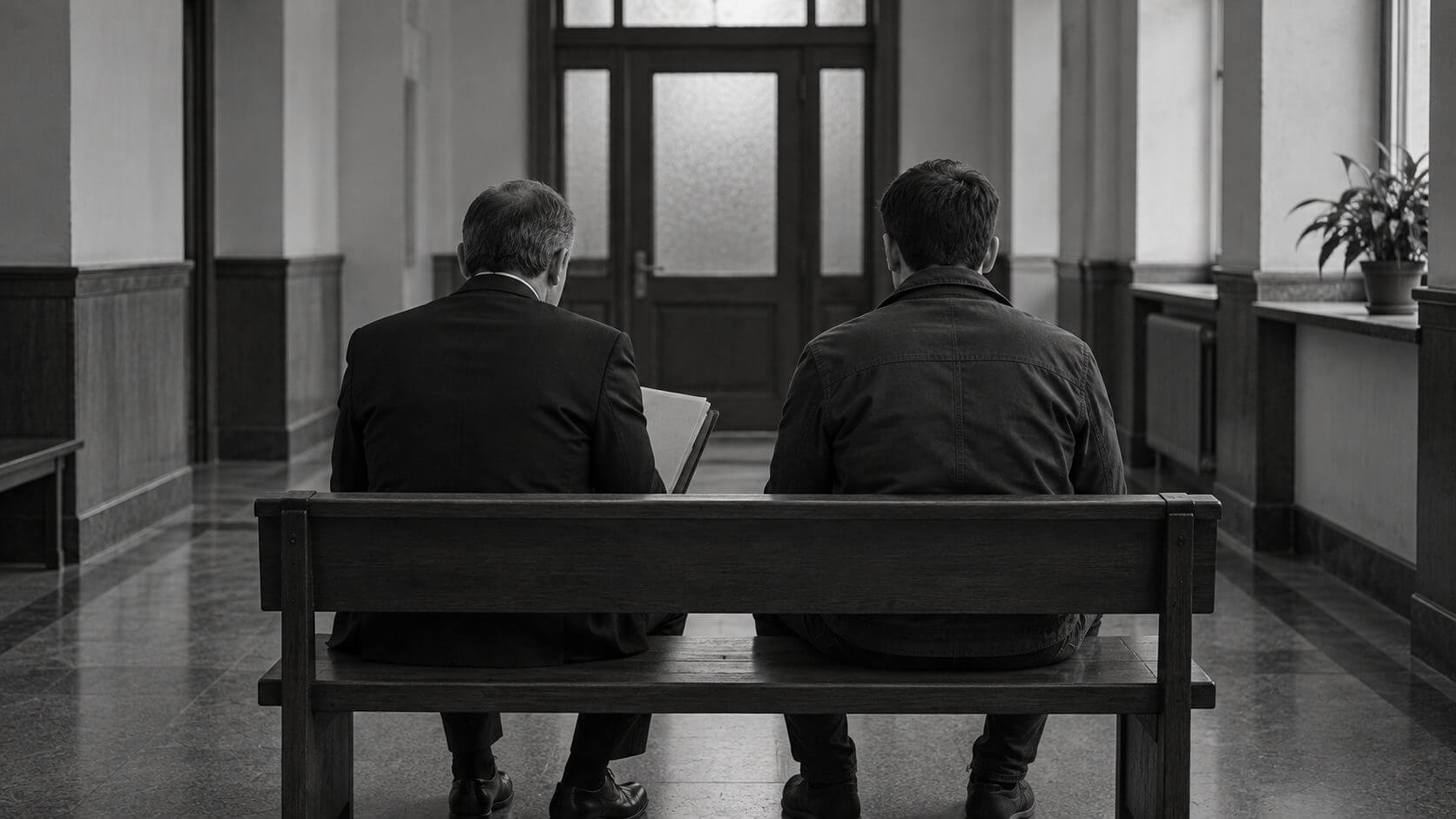 Адвокат и доверитель в коридоре перед кабинетом следователя — отказ в возбуждении дела по ст. 134 УК РФ